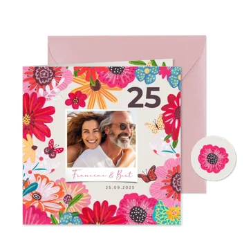 Huwelijks jubileum 25 jaar bloemen & vlinders